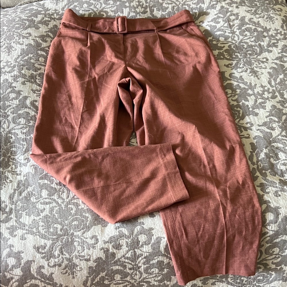 Ann Taylor dusty rose buckled suit pants, sz 14T